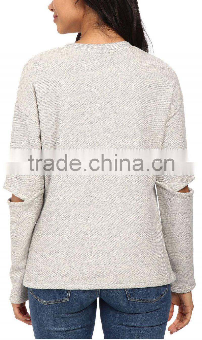 Ramax Custom Women Casual French Terry Crew Neck Sweatshirt Tops
