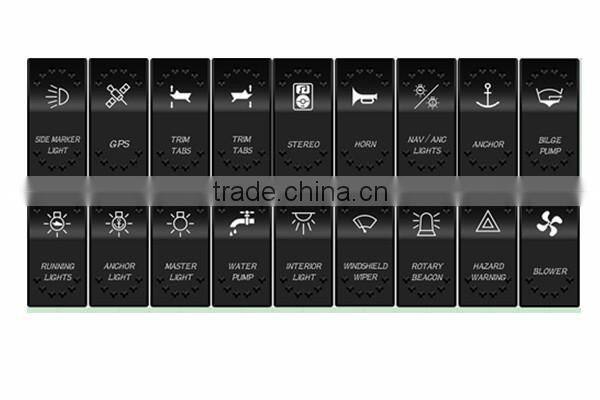 NEW Marine 8 Gang LED illuminated Check Pattern Rocker Switch Panel