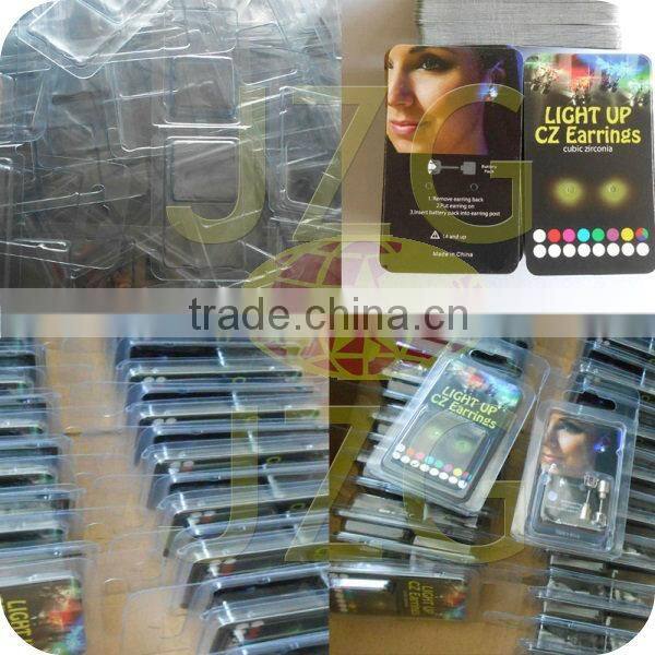 China factory wholesale New products Led fashion blinking colorful diamond earring