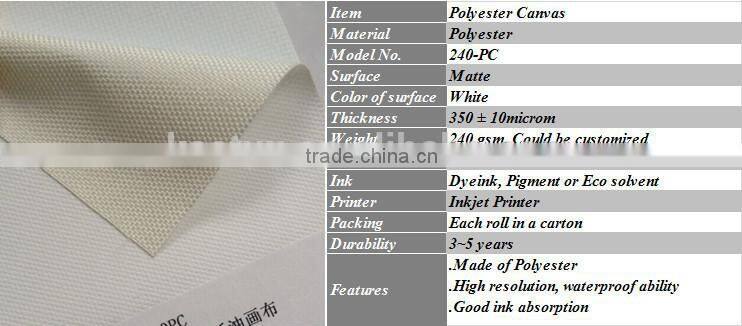 Inkjet Printing 100% Polyester Canvas