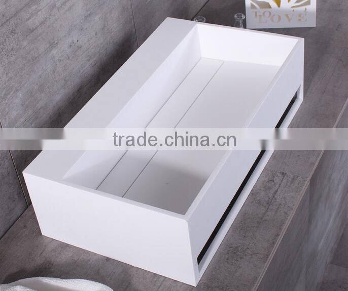 Hot sale acrylic solid surface basin/resin wash basin,Wall mounted acrylic solid surface wash basin