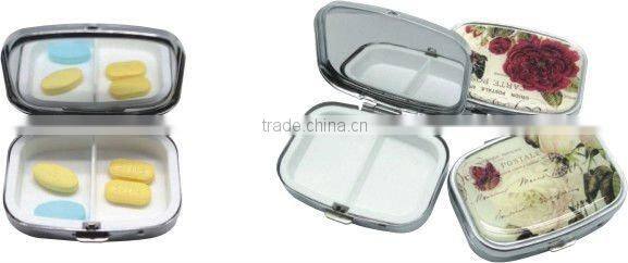 promotional metal pill case( with mirror)