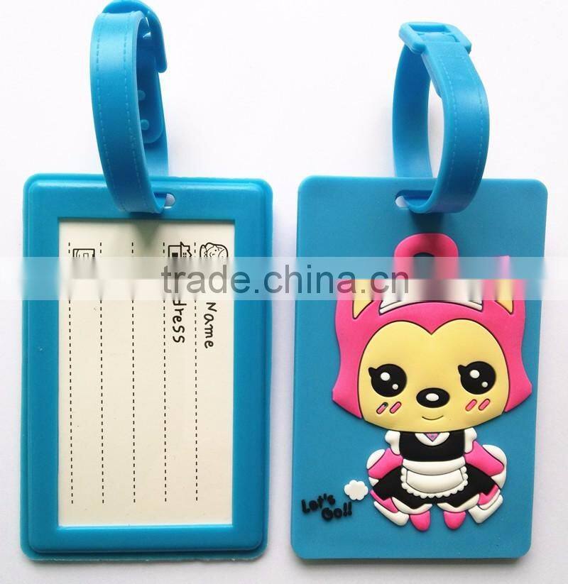Animation Print Custom Luggage Tag Soft PVC Travel Cut Design Bag Tag