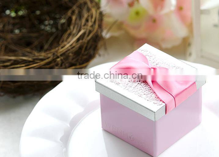creative square purple paper Gift Box candy box chocolate box for wedding and children party