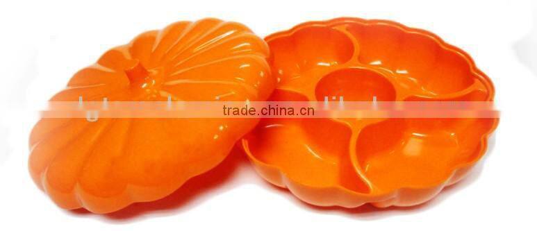 Large Compote Dried Fruit Melamine Plate Pumpkin Candy Plate