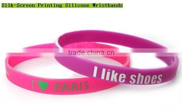 custom promotional swirl charm silicone wristband rubber band