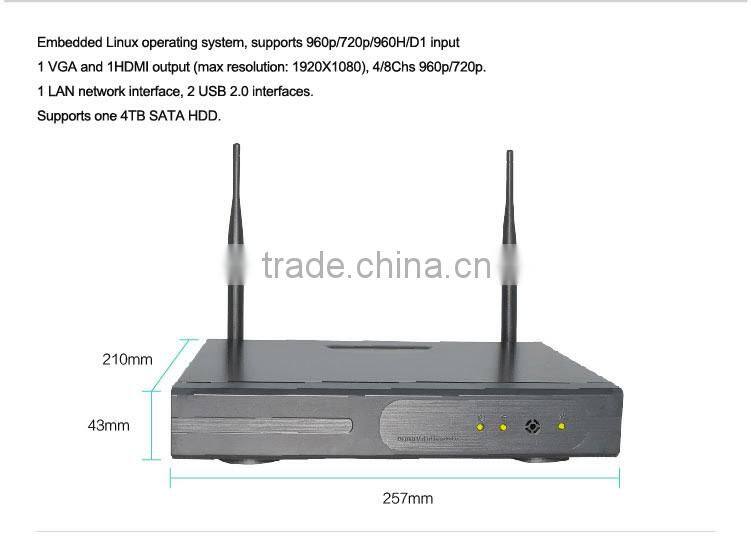 Long range home video security surveillance cctv camera system China, 4ch wifi nvr wireless nvr kit, wifi ip camera with nvr kit