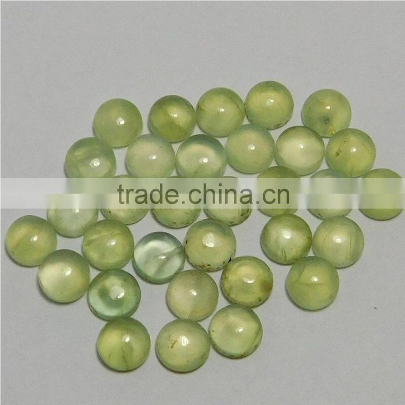 NATURAL PREHNITE CABOCHON GOOD COLOR & QUALITY 6 MM ROUND LOT