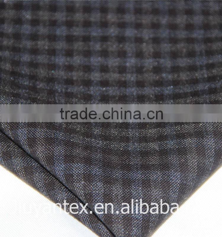 JY-1614 small checks beautiful design colorful printed t/r woven plain weave men's leisure suiting coat cloth fabric