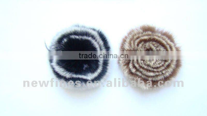 Genuine rabbit fur flower, rex rabbit fur accessory, rabbit fur charm