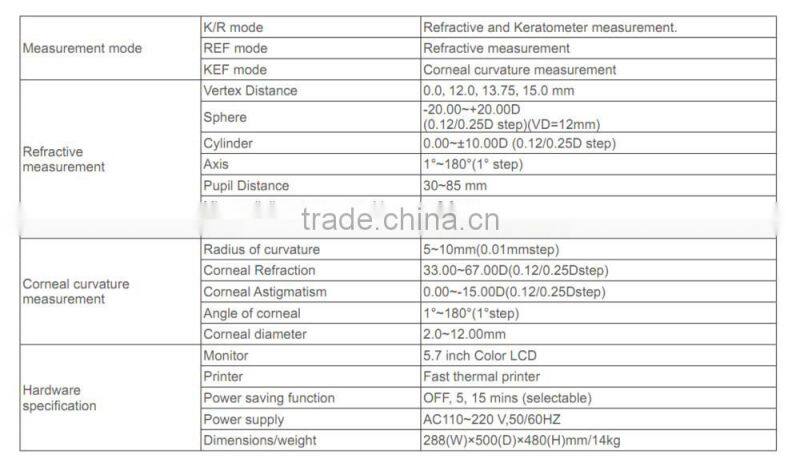 Optometry Equipment Auto Refractmeter /Keratometer ARK-2000