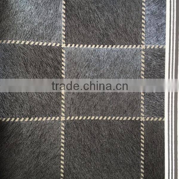 hand sewing leather effect vinyl wallpaper