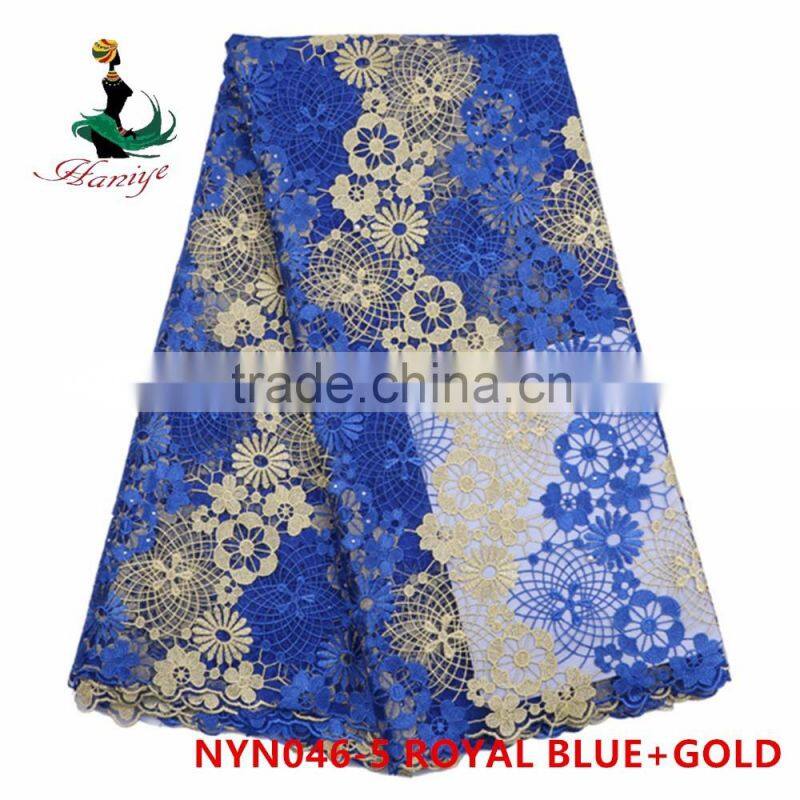 2016 Haniye Fashionable African embroidered net tulle lace fabric/tulle lace fabric/NYN46