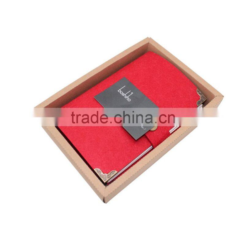 Cheap spiral notebooks felt journal from Guangdong leather factory