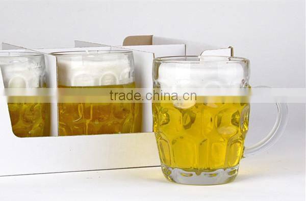 Clear glass bottle price with handle for beer or other drink