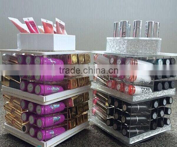custom acrylic lipstick tower spinning with logo