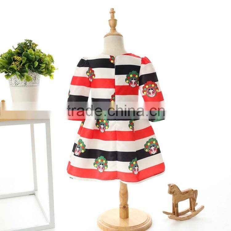 new fashion design kids dress floral printed dress for girls