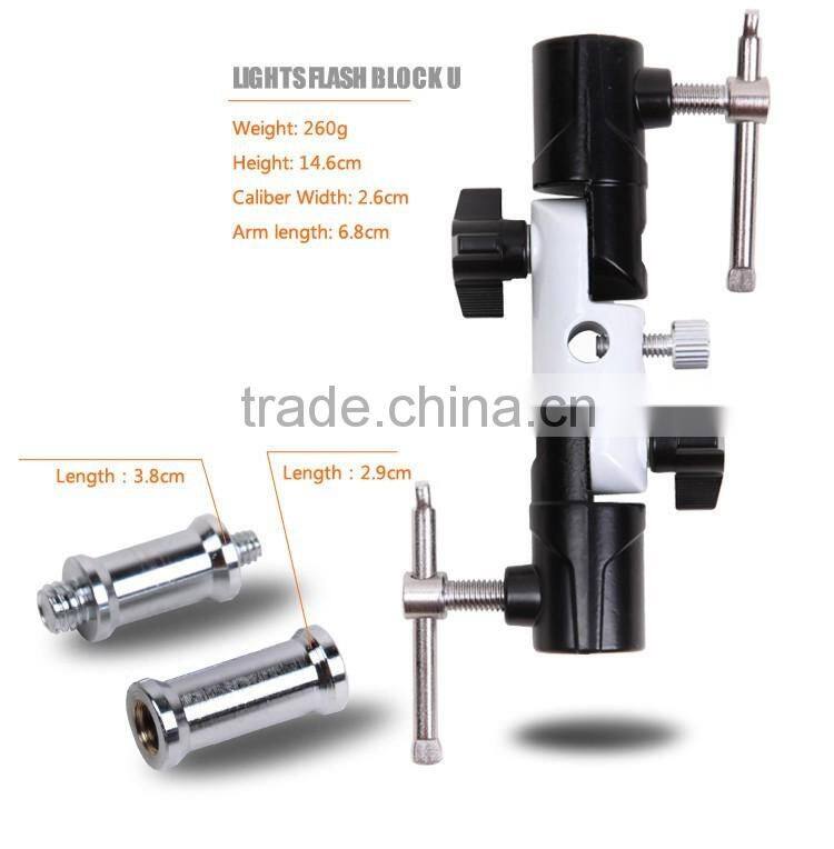 Factory supply Hpusn flash hot shoe umbrella holder socket bracket U-III with three holder