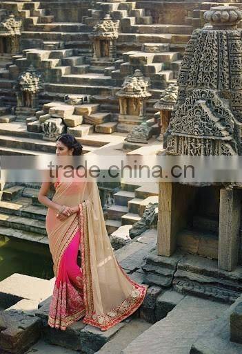 Green Chiffon On Net Designer Saree