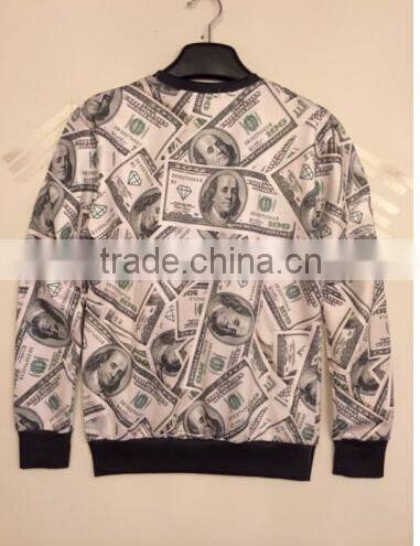 Mens womens 3D U.S. dollar print sweatshirt Hoodies Unisex jumper Pullover shirt