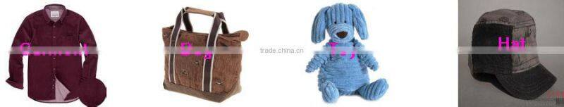 Soft hand feeling flocking cordoury design fabric