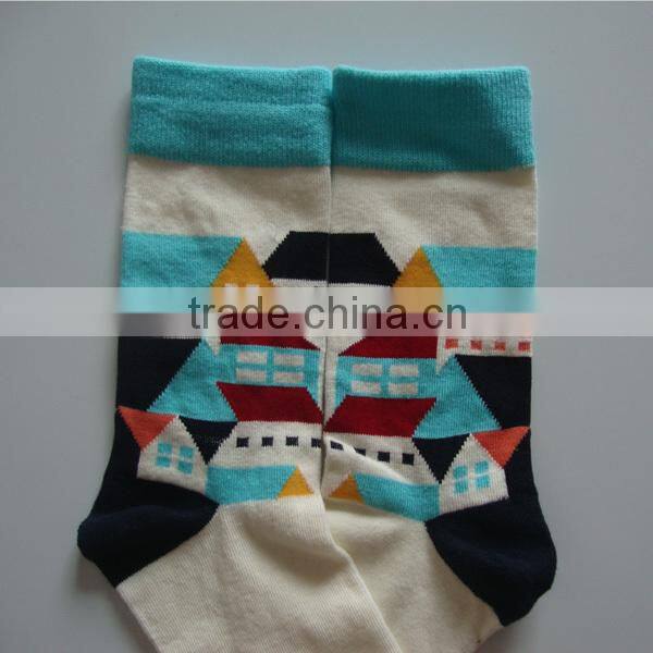GSW-135 Alibaba wholesale jacquard plain womens 100% pure cotton fancy women socks