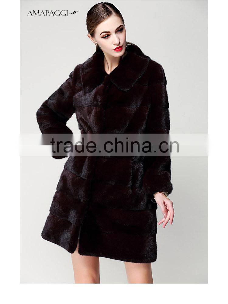 China sale dyed real mink winter fur coat for fashion lady