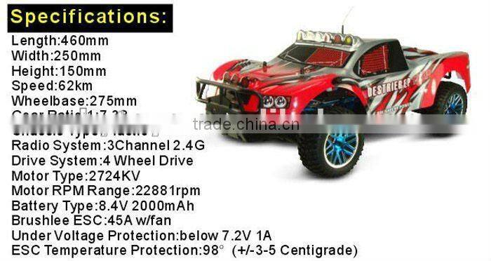 rc trucks and trailers 1/10TH SCALE speed controller rc truck 4WD .ELECTRIC POWER SHORT COURSE TRUCK EC-94170TOP
