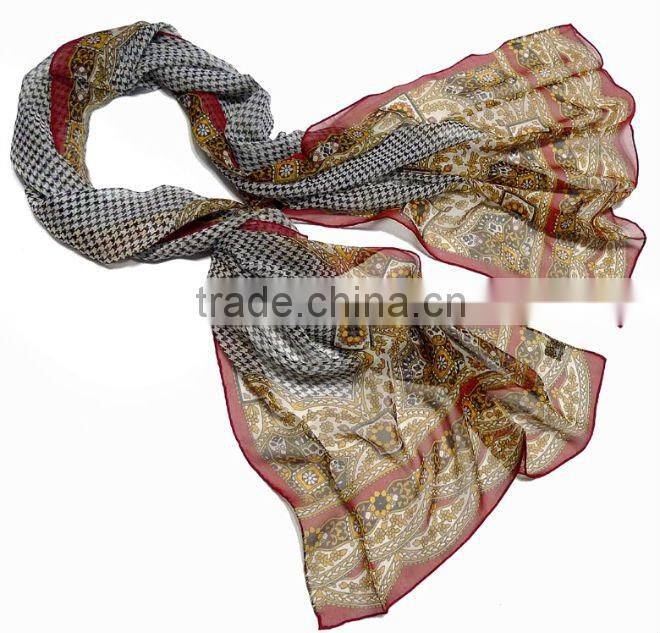 2011 Newest 100% silk shawl Wholesale & OEM (CQ1003-1)