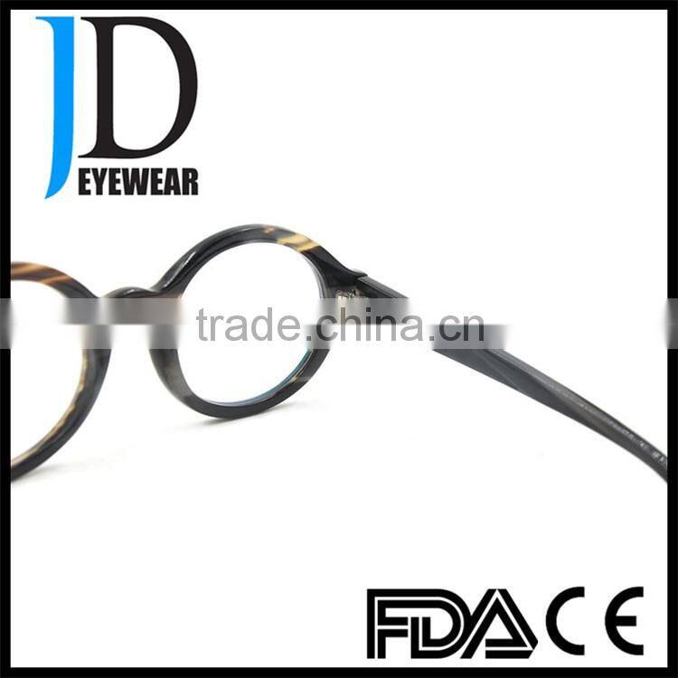 fashionable retro round buffalo horn eyewear custom logo buffalo horn eyeglasses
