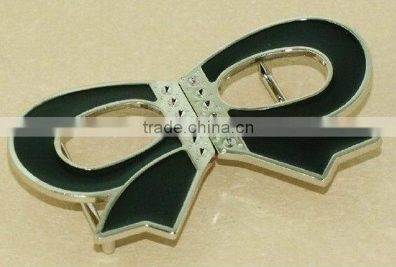 Fancy black bowknot belt buckle parts