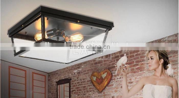 Manufature American minimalist bedroom ceiling retro industrial wind corridor balcony porch lights iron staircase ceiling lamp
