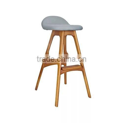 2016 wholesale furniture modern wooden erik erik buch solid wood bar stool high chair leather seat