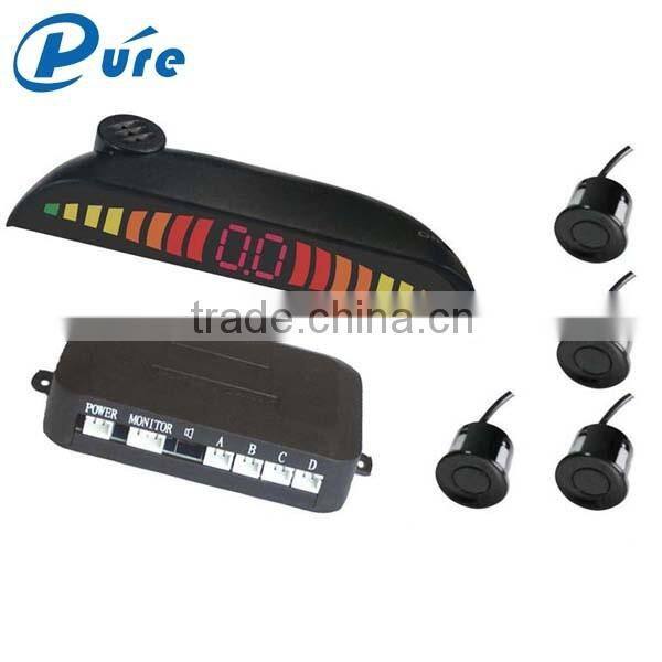 LED numeral and color display car parking sensor assist system without reverse camera with 4 sensors