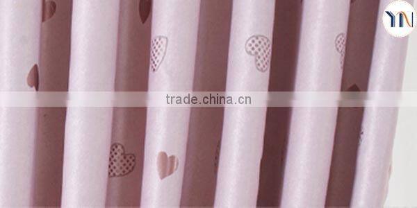 Sweet pink curtain for girls, Sweet love jacquard blackout fabric for wedding decoration flame retardant