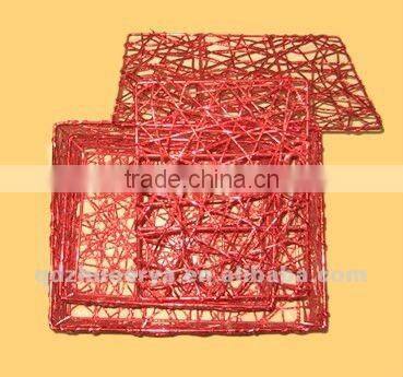 straw basket with handles