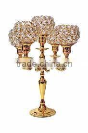 Gold Centerpieces/antique can delabra/5 Arm Gold Candleabra