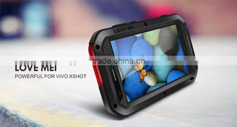LOVE MEI Powerful Case Metal Aluminium+Gorilla Glass+ Silicon Hybrid Case for BBK VIVO XSHOT WATER PRPOOF CASE