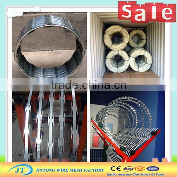 weight razor wire mesh fence /cross razor wire mesh / razor wire flat wrap