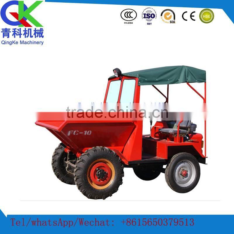 Factory price driving type 15kw mini tip lorry front loader dump truck