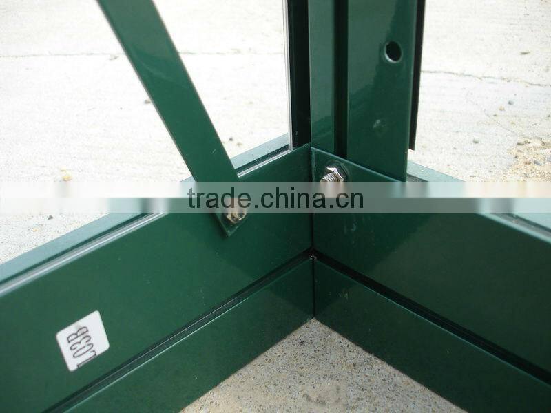 High performance green/gray powder coated alumin glass agricultural greenhousesum large