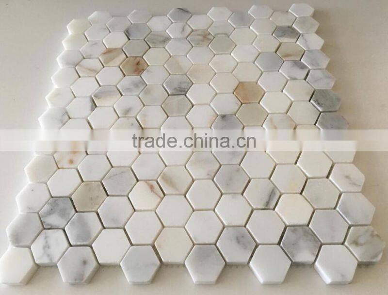 calacatta gold marble hexagon polished mosaic