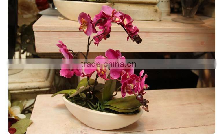 Home table wedding decor silk flowers artificial butterfly orchid bonsai