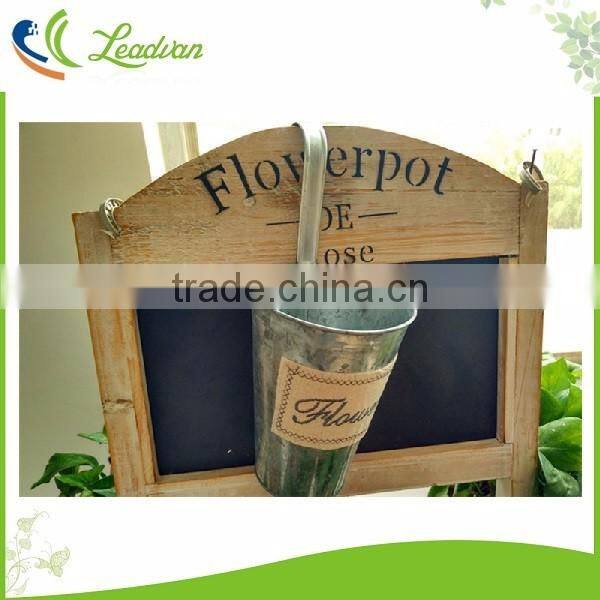 Galvanized iron metal balcony hanging flower pot with hook