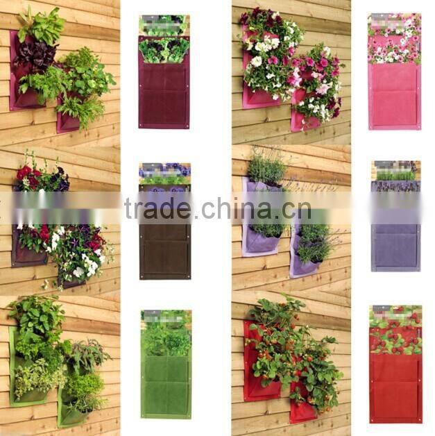 Indoor Hanging Planters,Floral Felt Living Wall Planter Vertical Garden Bags