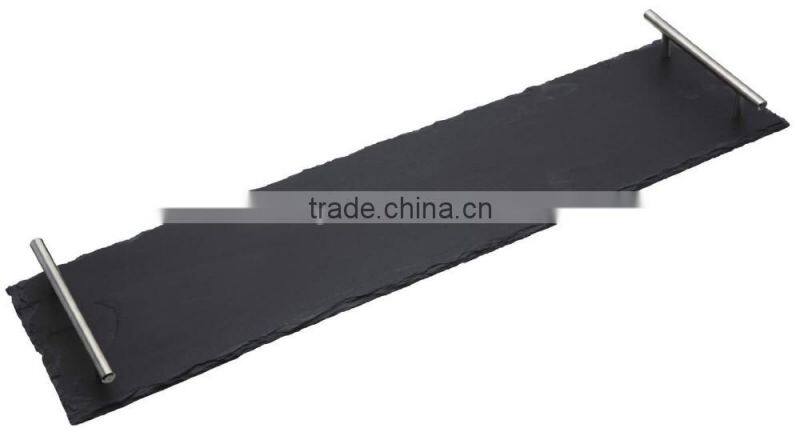 rectangular black Natural Slate food serving tray