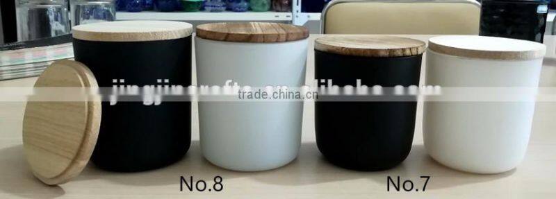 300ml 10oz glass candle holders matte color glass candle jars with lid