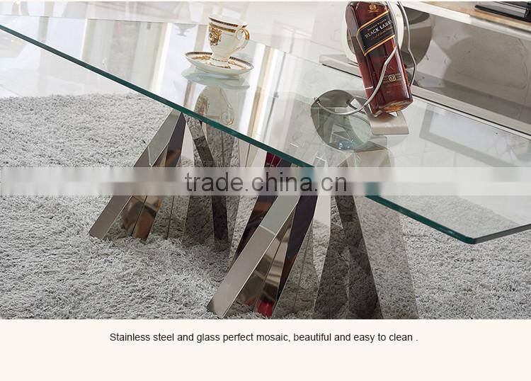 C407 Hot selling living room rectangle glass furniture