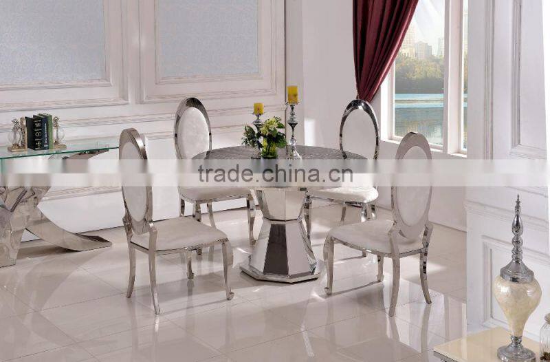 TH387 Guangdong Manufacturer Black Marble Round Oval Dining Table