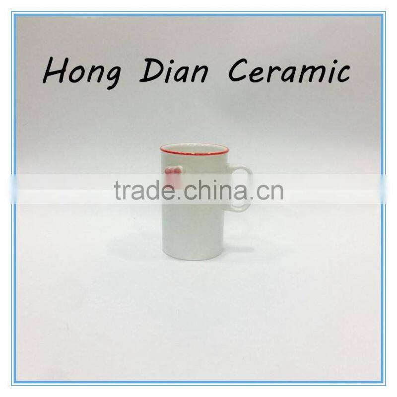 ceramic type Lovely Ceramic Cup Cute Pottery Water Mug Cup Tea Coffee Milk Cup, Snowy white,birthday wishes ceramic mugs